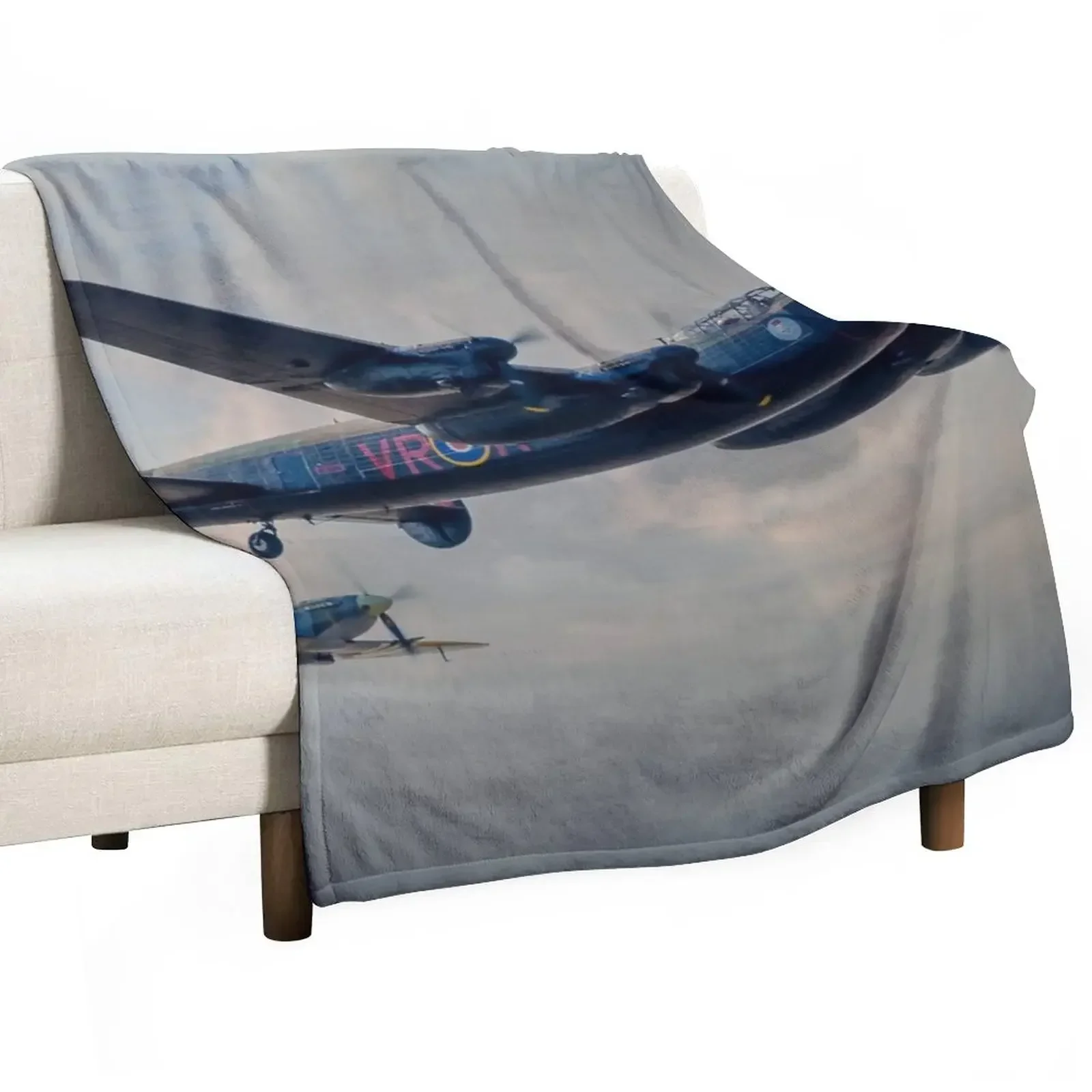 

Two Icons - Lancaster and Spitfire Throw Blanket Blankets For Bed Cute Dorm Room Essentials blankets and throws Blankets