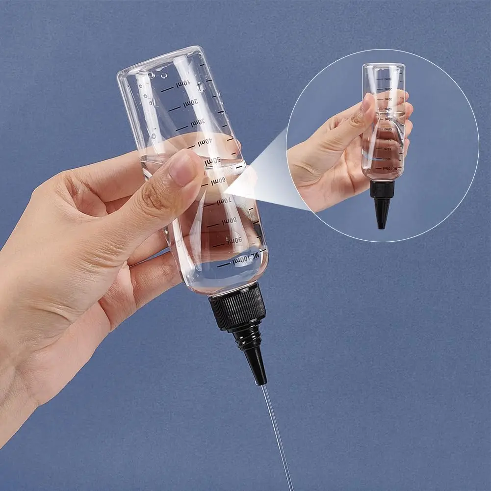 1pcs 30-500ml PET Plastic Pointed Bottles with Twist Top Cap Plastic Graduated Dropper Water Liquid Bottles for Ink Liquid Oils