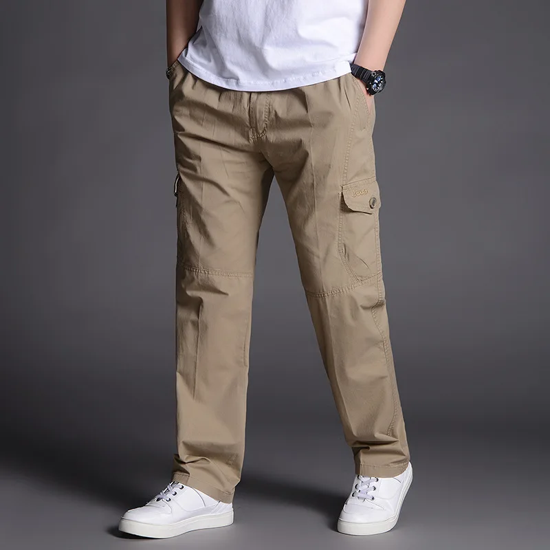 Men's pure cotton workwear casual pants men's thin and oversized loose washed workwear pants men's casual pants men's clothing