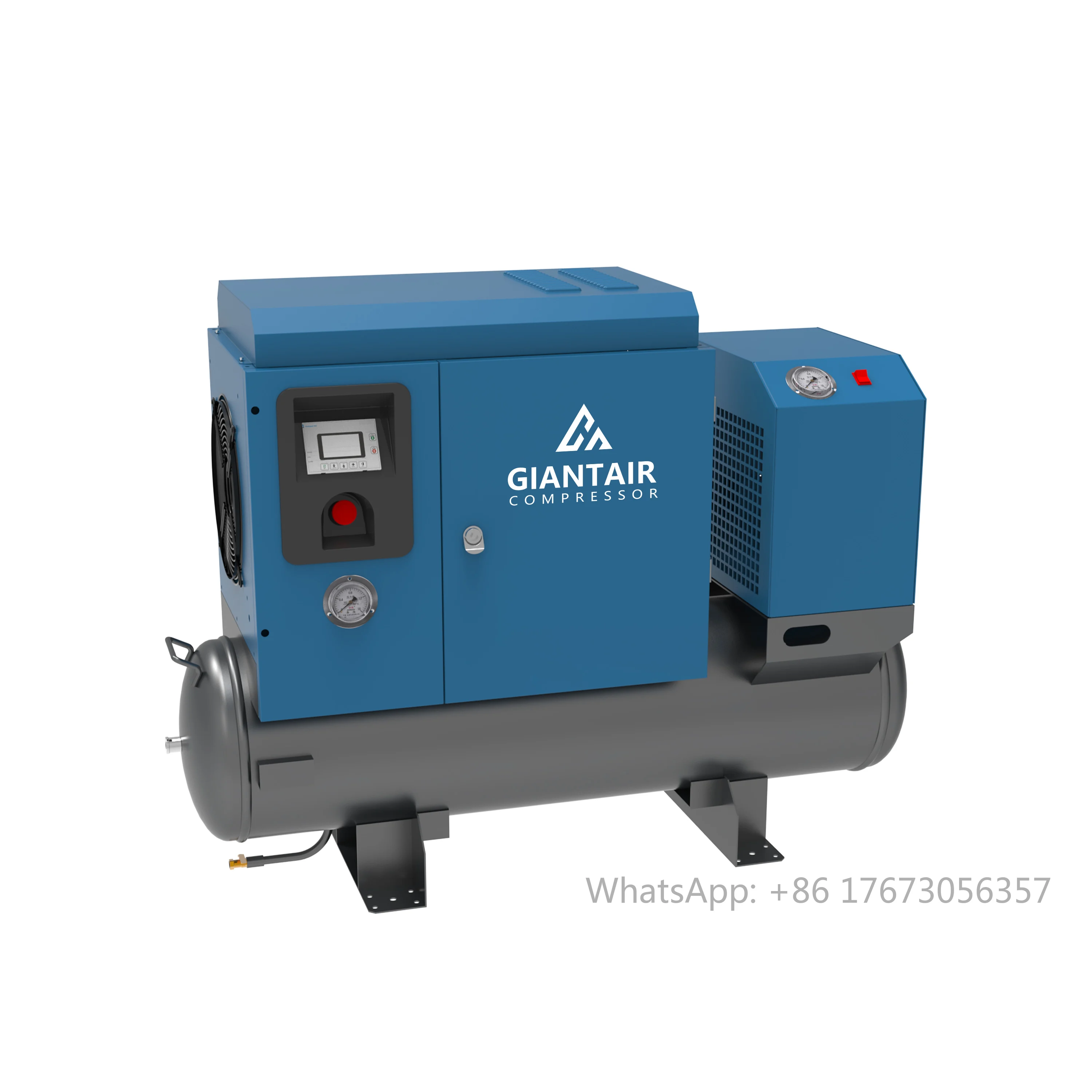 Single Phase Screw Air Compressor 10hp Single Phase Portable 50hz 60hz Screw Air Compressor 3.7kw 5hp With Air Tank