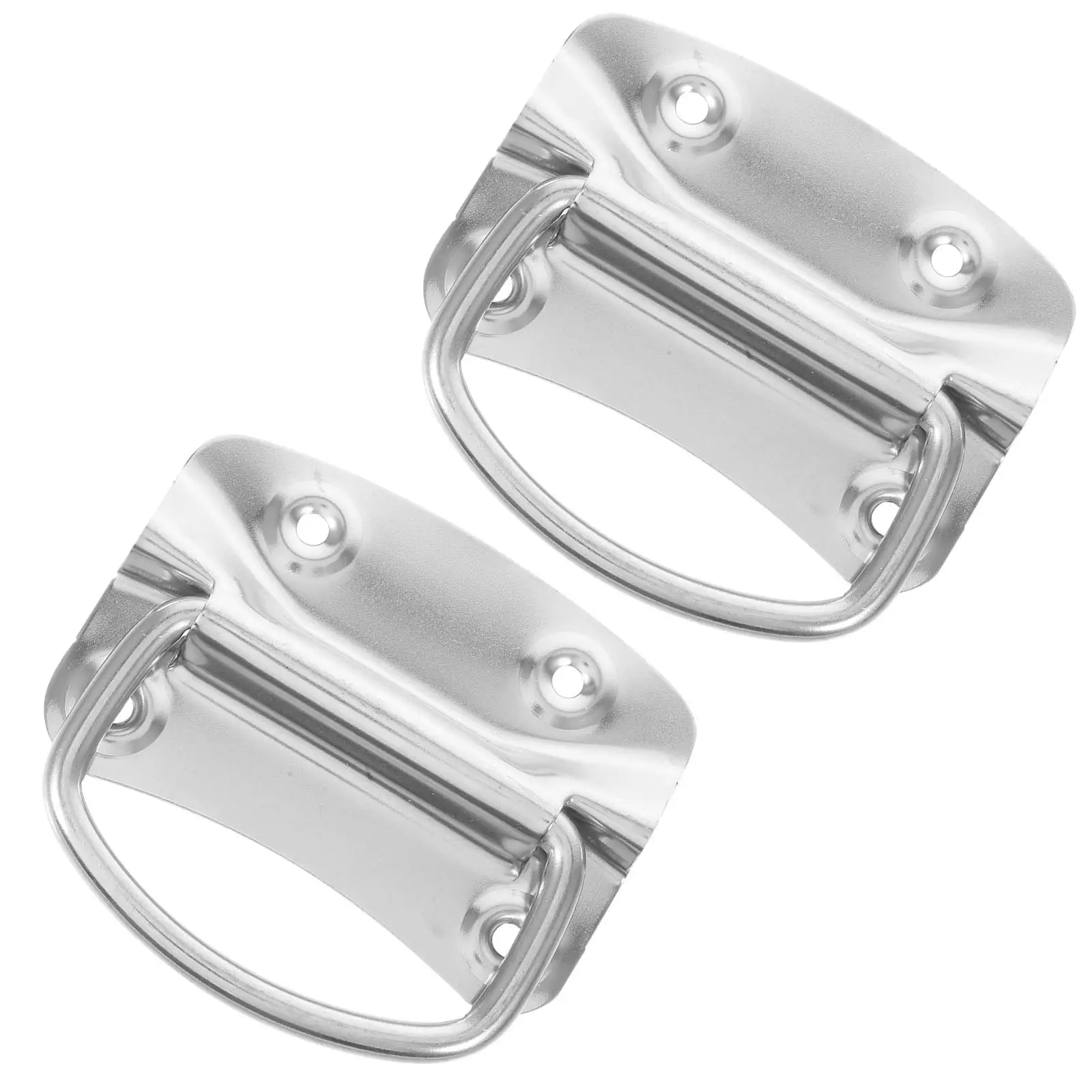 

2pcs Heavy Duty Stainless Steel Folding Handles for Tool Boxes Drawers Wooden Chests Spring Design Barn Door Pulls