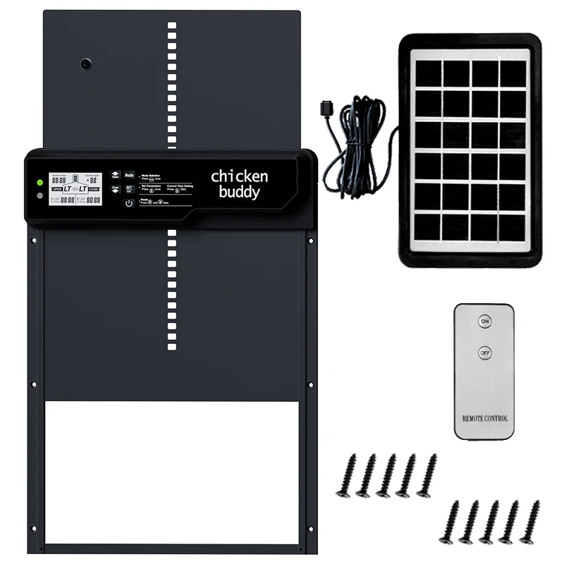 

HHD Automatic Chicken Coop Door - Large with Manual & Timer Mode, Automatic Chicken Door | Anti-Pinch Chicken Door Opener