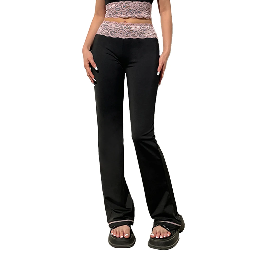 

Brand New Pants Trousers Low Waist Polyester S-L Sexy Slim Fit Solid Color Womens Black Bootcut Trousers Casual