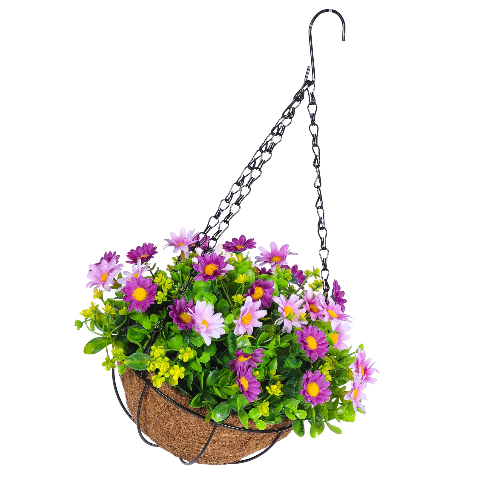 

Artificial Hanging Basket Fake Flower Plant Pot Plastic Garden Decor Indoor Pendant Wall Mounted Planter Balcony Living Room