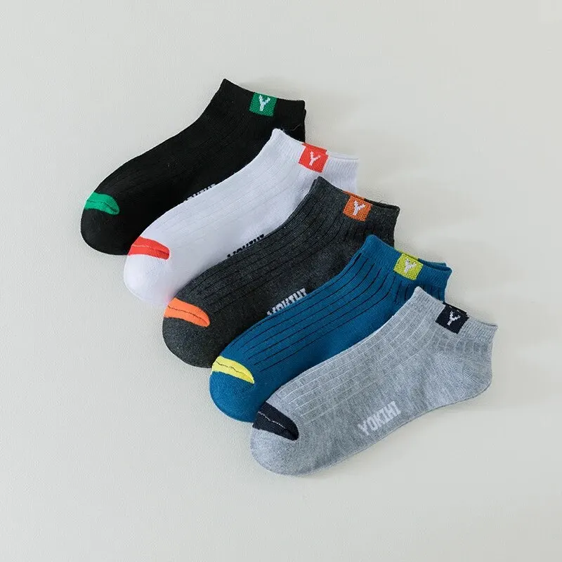 5 paires de chaussettes bateau de printemps pour hommes, pour une Absorption décontractée de la sueur, confortables, légères et respirantes