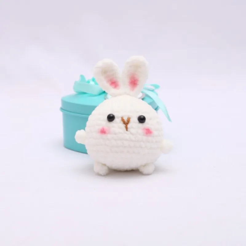 Finished Handmade Crochet Yarn Doll Pendant Cute Bunny Doll Yarn Knitted Keychain Backpack Pendant