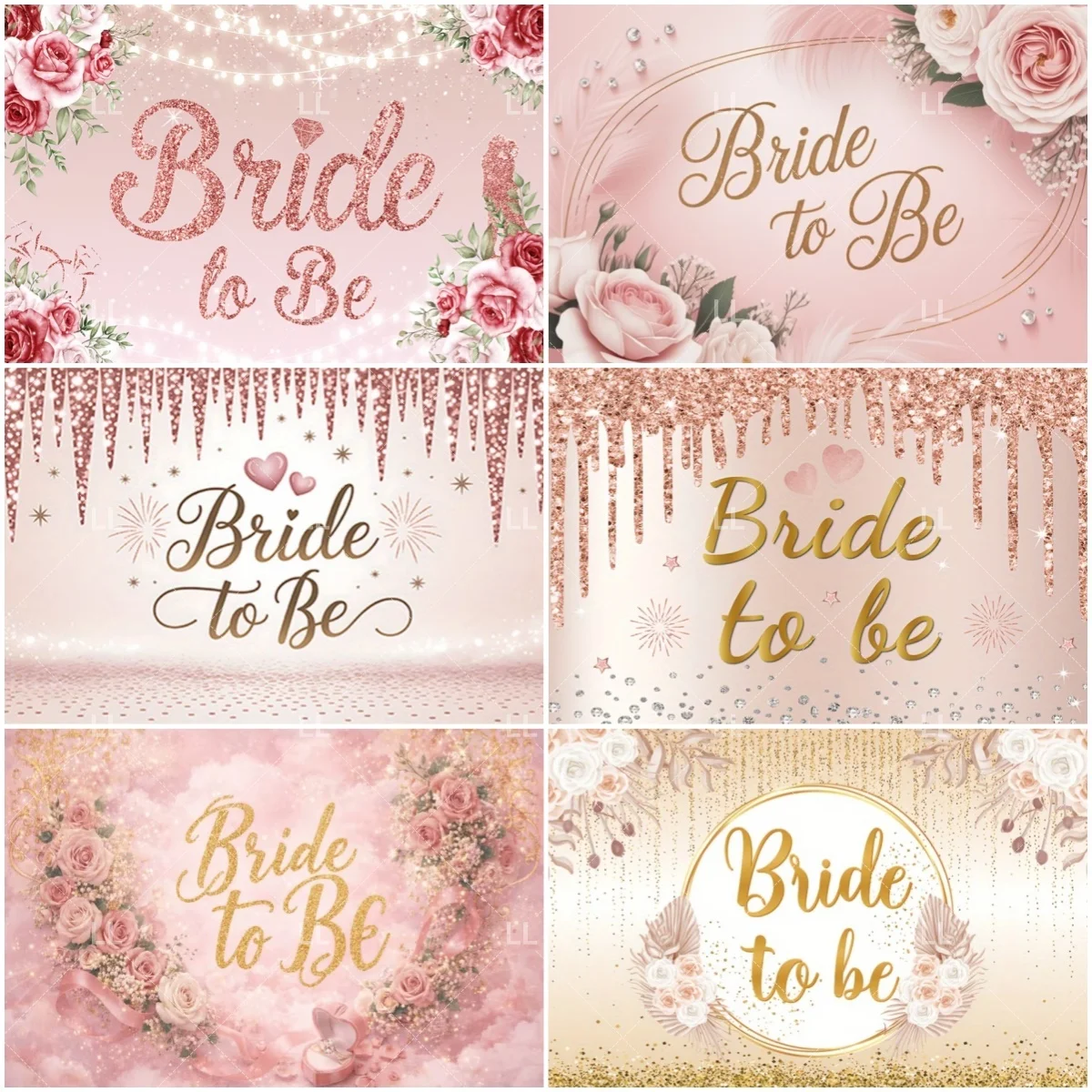 

Bride To Be Backdrop Rose Gold Glitter Floral Photography Background Bachelorette Party Decoration Bridal Shower Wedding Banner