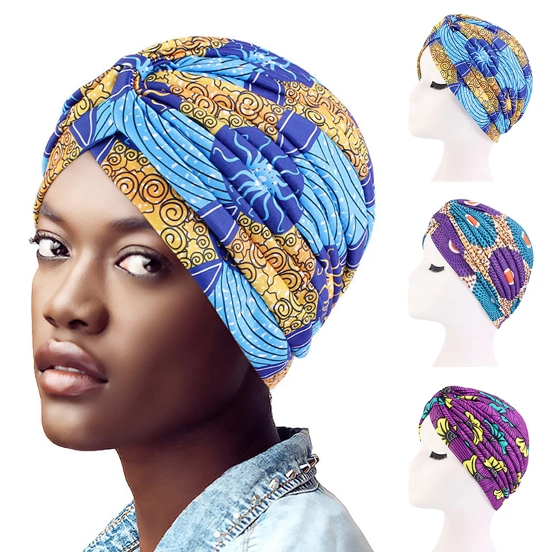 Fashion Muslim Turban Beanie Hat Floral Printed Hijib Caps Women Baotou Cap Indian Turban Cap Elastic Inner Hijib Accesories