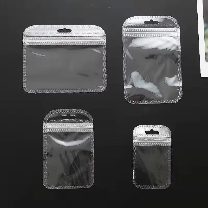 50/100 Pieces Of High-definition Zippered Self-sealing Bag Rounded Corners Transparent PP Bag Anti-oxidation Packaging Storage