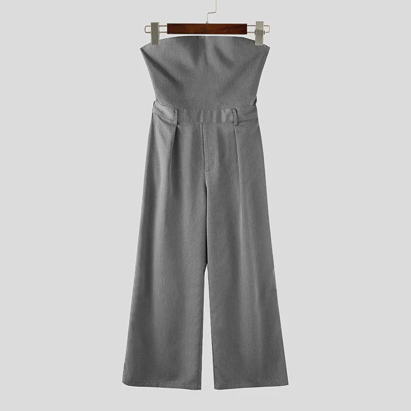 INCERUN Pantaloni da uomo Pantaloni da jogging con lacci tinta unita Pantaloni casual Tute da uomo Streetwear Personalità allentata Moda Pantaloni lunghi maschili