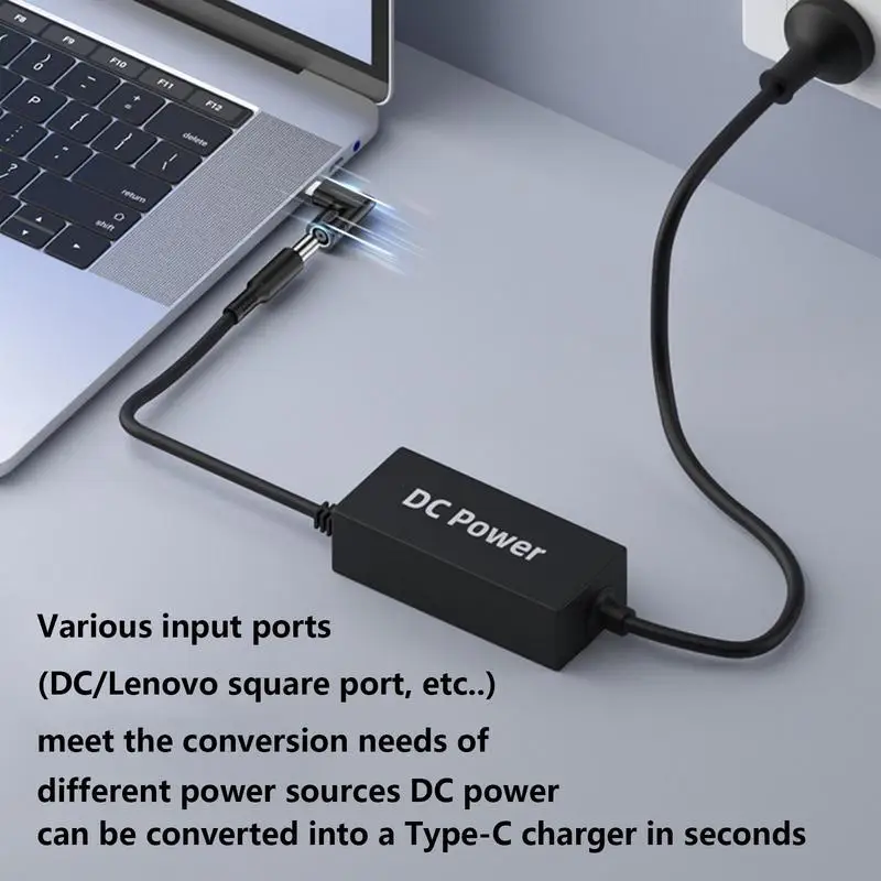 USB Type-C Female To DC Male Jack Plug Converter For Lenovos/HPs/DELL PD 65W Laptop Power Charger Supply Adapter Connector