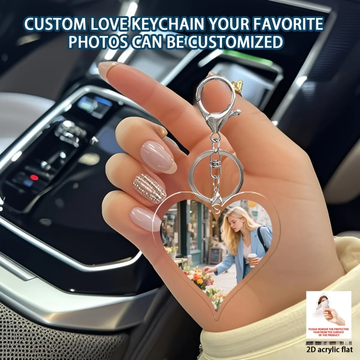 Custom Photo Acrylic Keychain, Personalized Photo Keychain, Family Photo Keychain, Dog Keychain, Pet Photo Keychain, Personalize