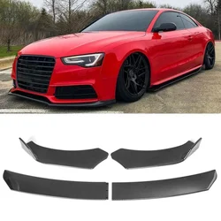 4PCS Front Bumper Lip Spoiler Side Splitter Chin Body Kit For Audi A3 A4 A5 A7 A8 B7 B8 Q7 RS5 RS6 S3 TT Car Accessories