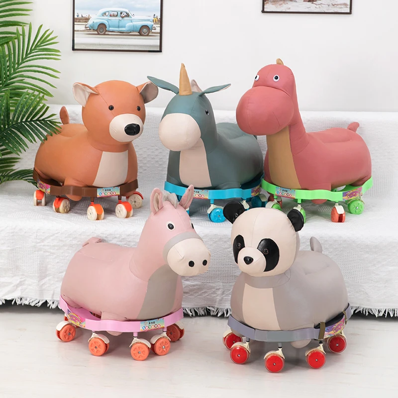 Children's sofa cartoon animal pulley car pulley detachable baby cute seat scooter mobile stool.