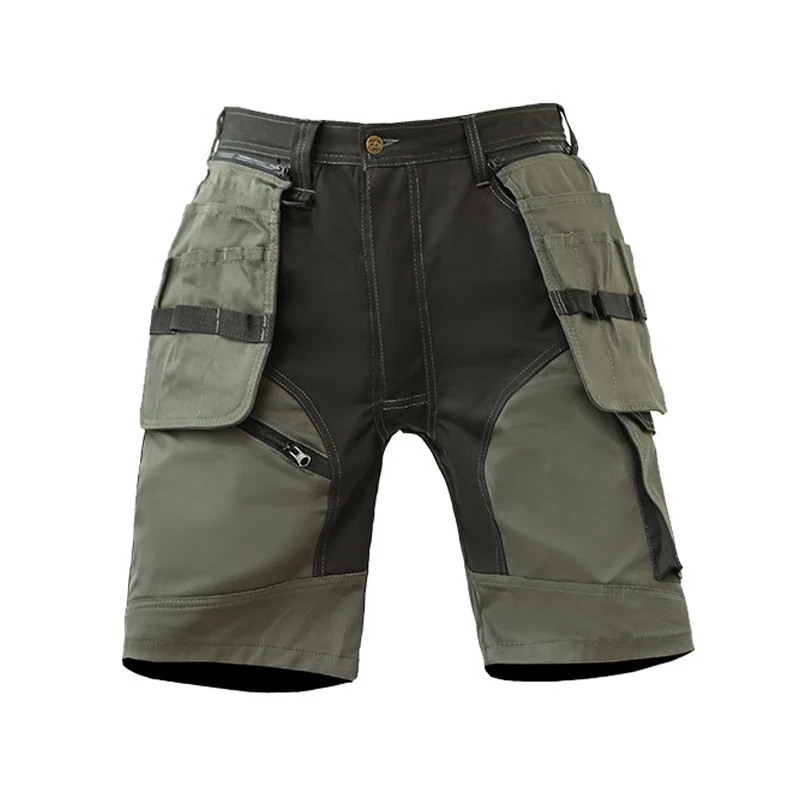 Heavy Duty Work Pants Short for Men Cargo Workwear Shorts Zipper Front Multi Pockets Cargo Pants Summer Short