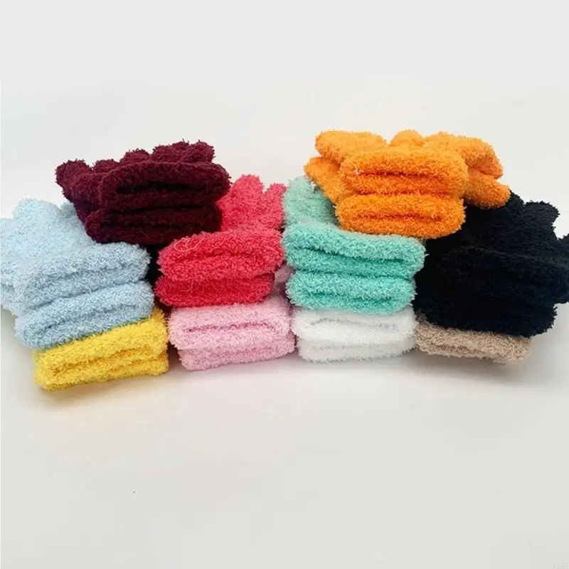 Windproof Gloves Color Mitten Adult Plush Touchscreen for Cold Weather