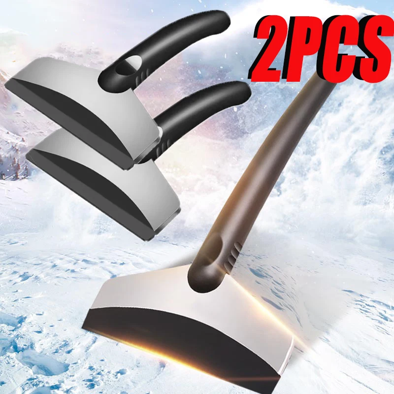 

2-in-1 Car Snow Shovel Stainless Steel Emergency Ice Removal Shovel Windshield Snow Removal Brush Car Cleaning Tools