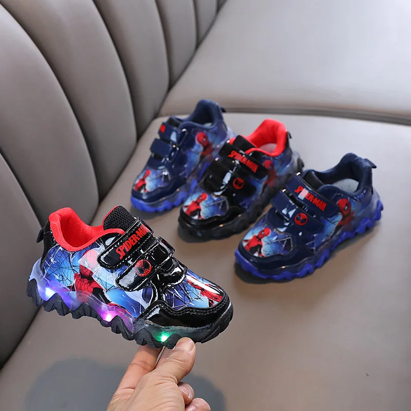 

Disney's New Cartoon Colorful Shoes LED Lights Children's 1-6 Years Old Sports Shoes Boys Tide Light Shoes