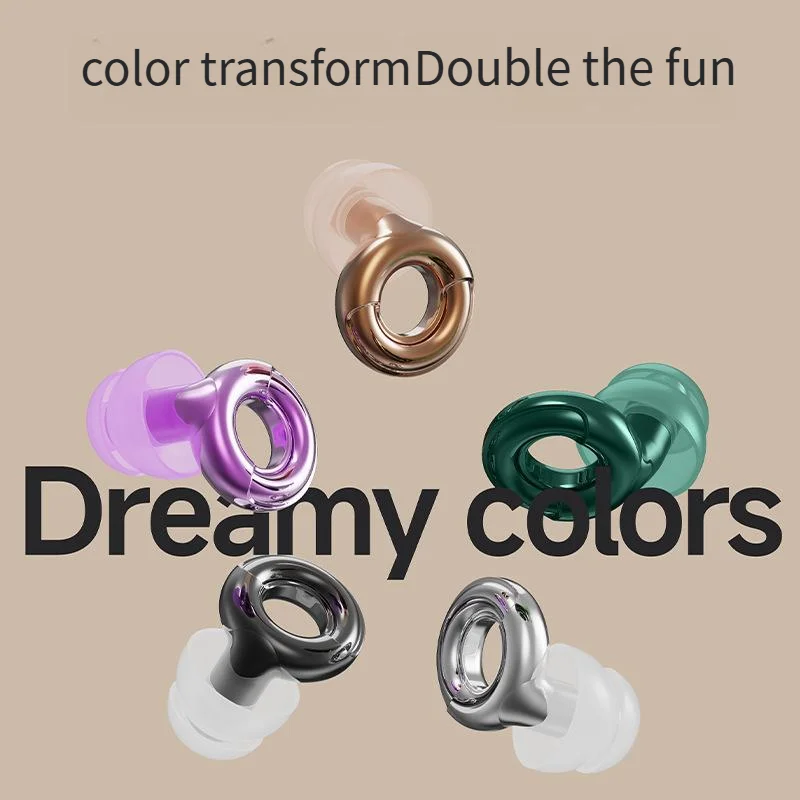 Silicone Ring-Shaped Electroplated Noise-Canceling Earplugs Sound-isolating And Sound-reducing Sleep Earplugs For Sleep