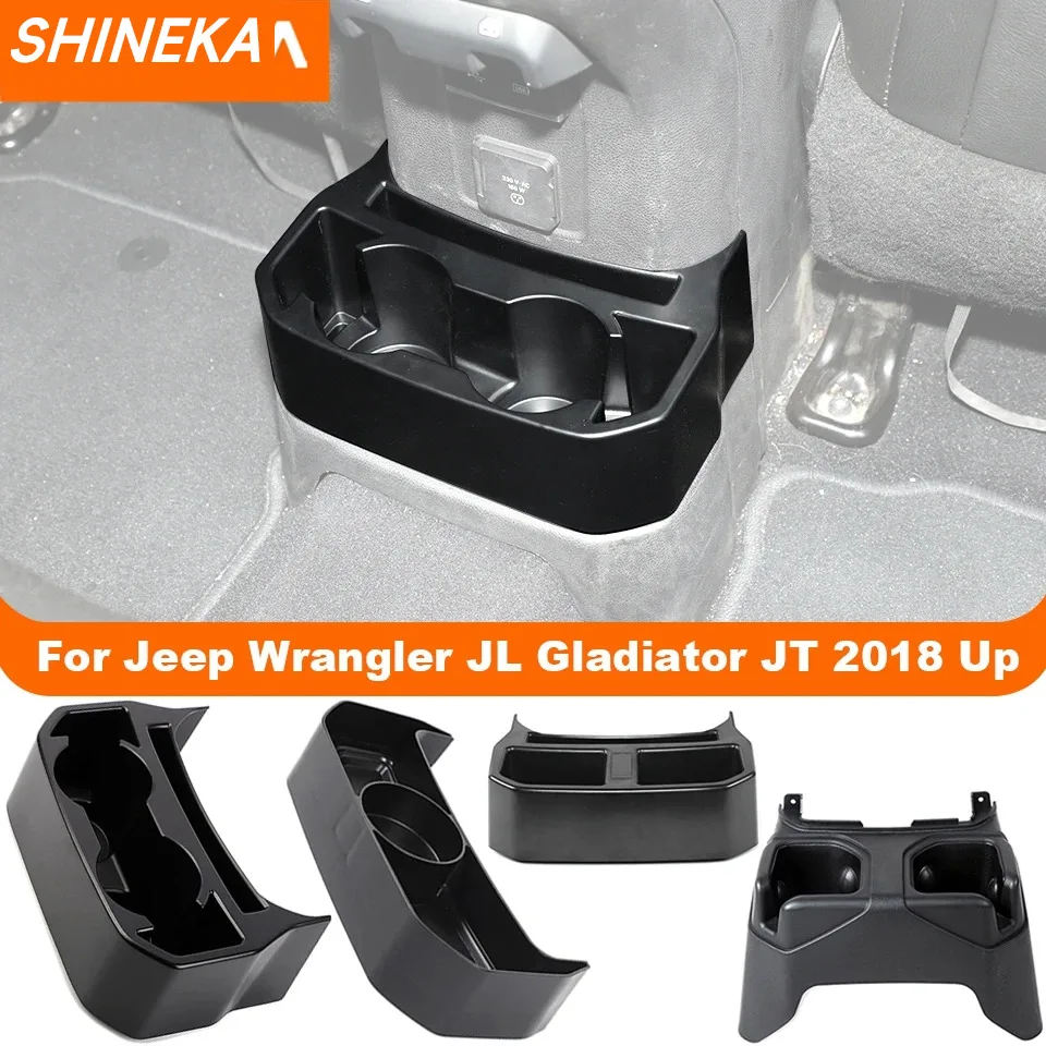 ABS Car Rear Seat Water Cup Holder Mount Storage Box Organizer for Jeep Wrangler JL Gladiator JT 2018-2023 Interior Accessories