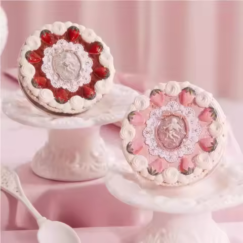 Flower Knows Strawberry Cupid Collection Pressed Powder Mineral Makeup Powder Foundation With Concealer &amp; Finishing Vegan