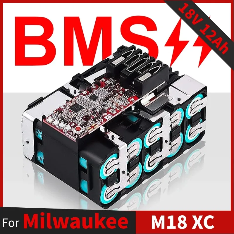 2024 aggiornamento batteria di ricambio 18V 12Ah per Milwaukee M18 M18B5 XC 48-11-1815 48-11-1850 2604 2604-22 2708-20 2607-22-22