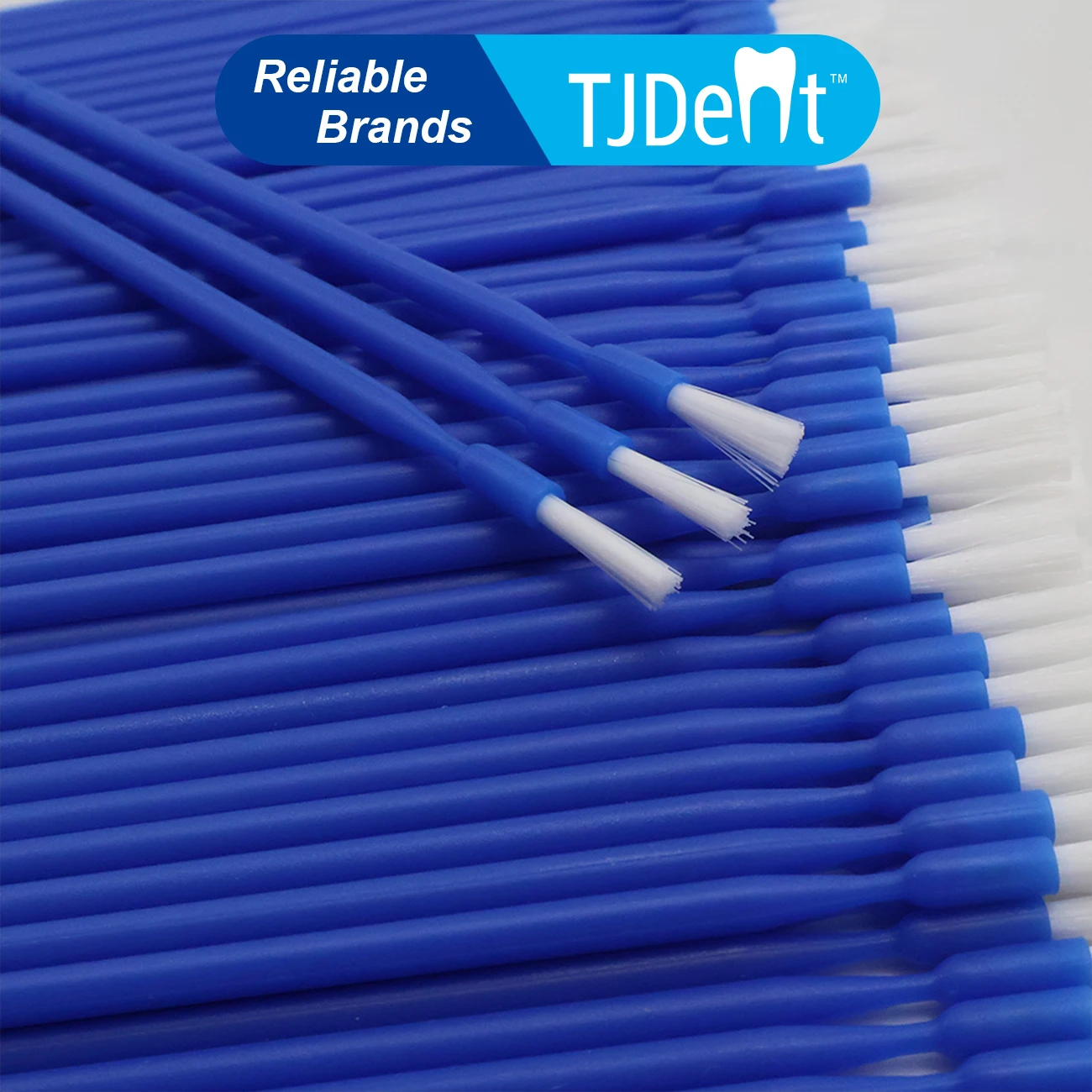 TJDent 100 piezas/bolsa Cepillos Dentales Desechables de Mango Largo, Cepillos Flexibles que No Dejan Pelusas, Herramienta de Blanqueamiento Dental, Material de Laboratorio