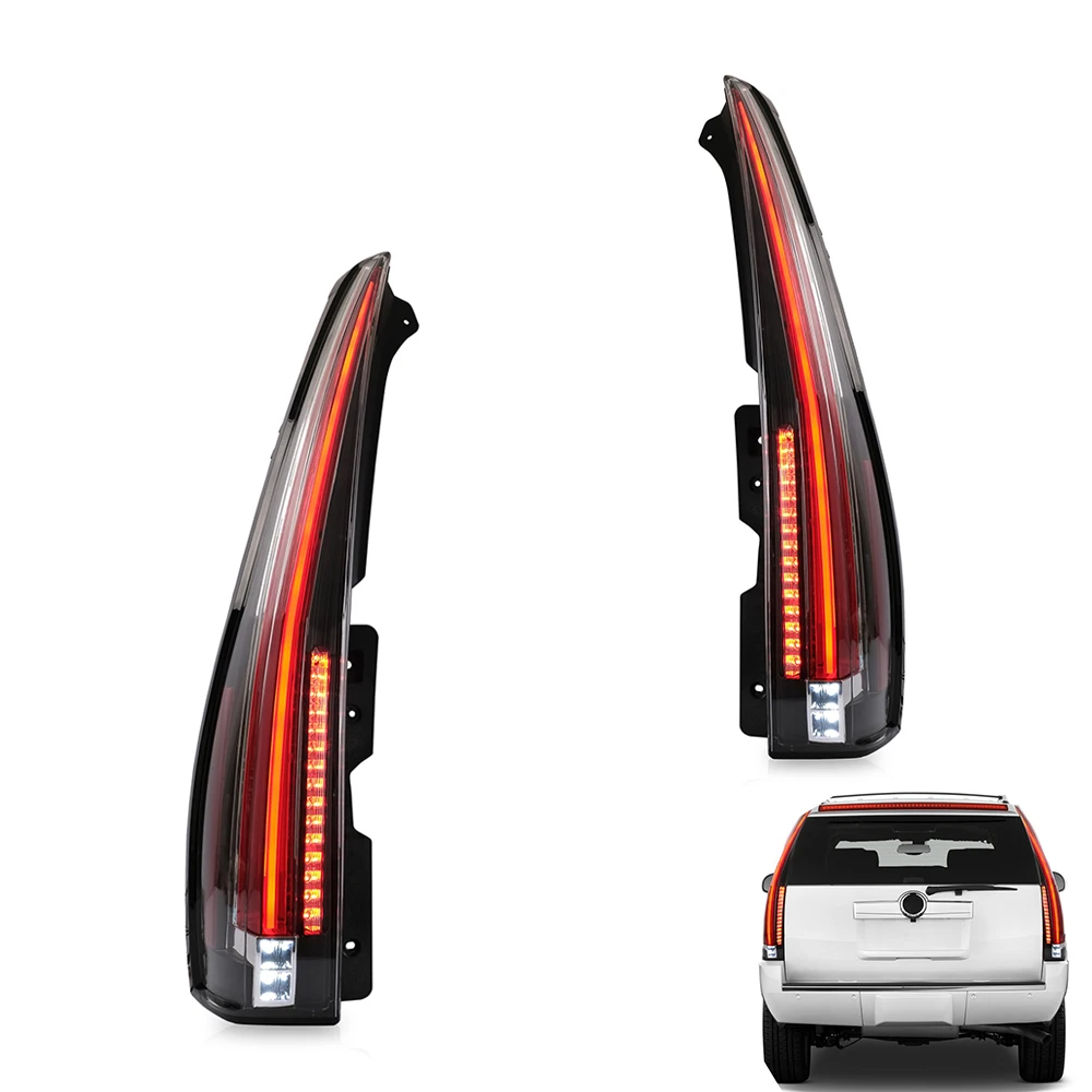 LED Taillights Assembly for Cadillac Escalade 2007-2014 Transparent with Turn Signal Reverse Lights Car Accessories