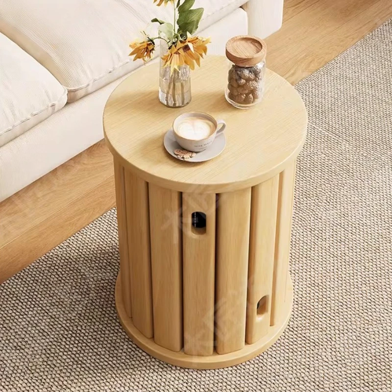 Solid Wood Stackable Round Stool, Movable Extra Dining Stool for Small Space, Creative Home Decor Seating - Space Saver