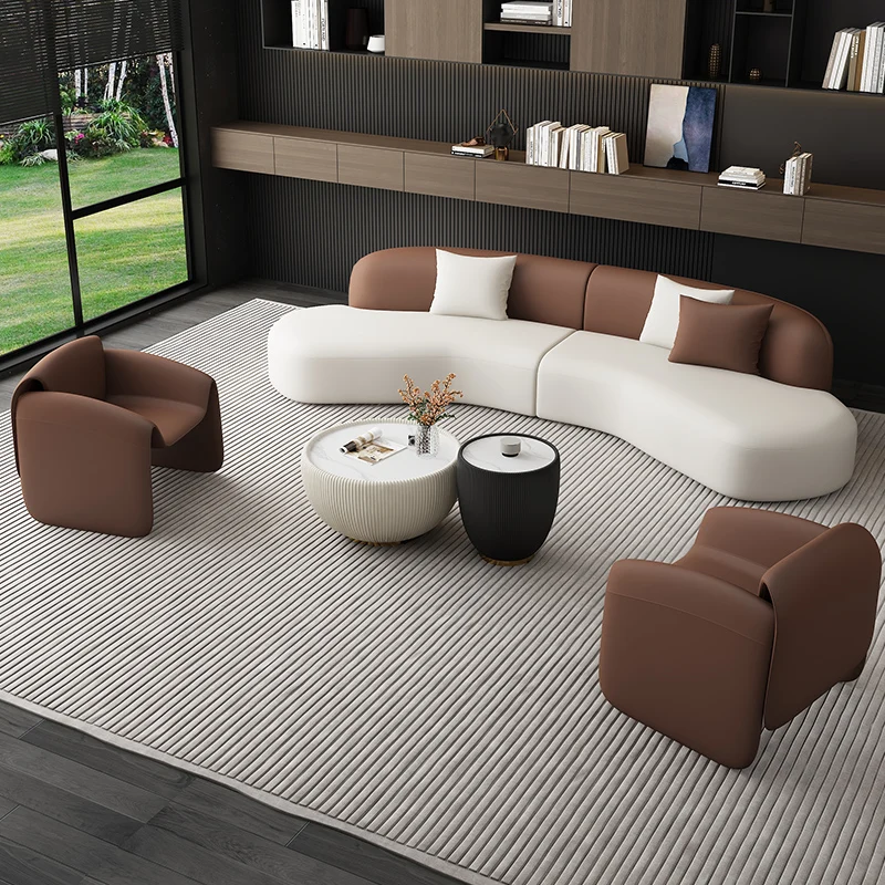 Design Large Filler Sofas Beige Wood Reclining Modern Nordic Lounges Couch Lazy Salon Luxury Divano 2 Posti Unique Furniture