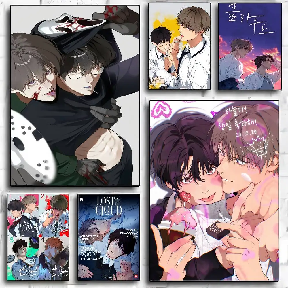 Póster de Anime L-Lost In The Cloud boy, impresión de alta calidad, decoración del hogar, arte de pared, Mural, decoración de Bar y habitación