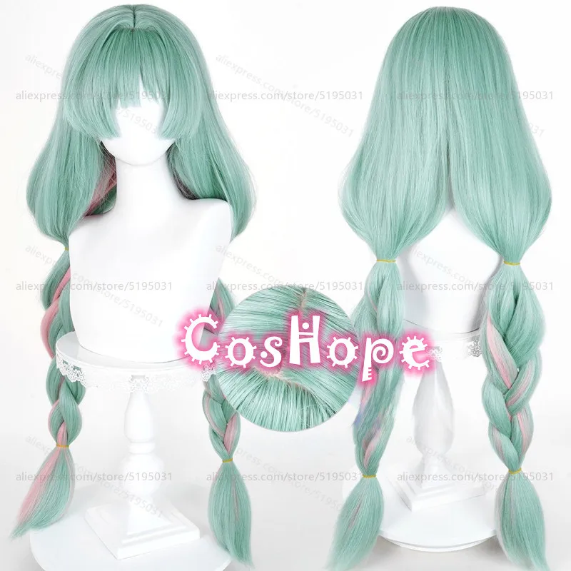 

Phrolova Cosplay Wig 98cm Long Green Pink Mixed Wig Anime Cosplay Wig Heat Resistant Synthetic Wigs for Halloween Costume