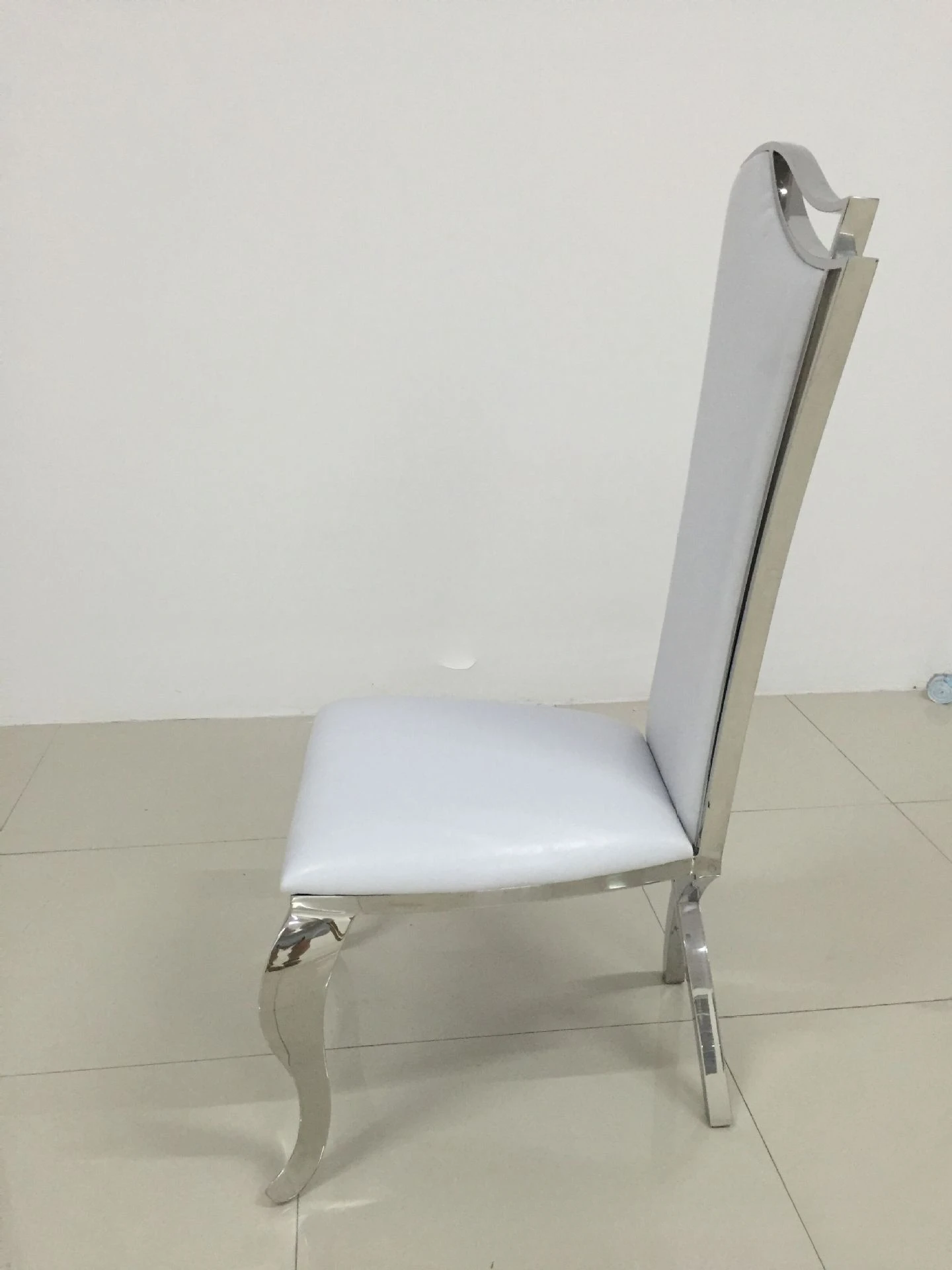 Simple stainless steel dining chair Stainless steel PU leather dining chair Hotel stainless steel titanium-plated dining chair