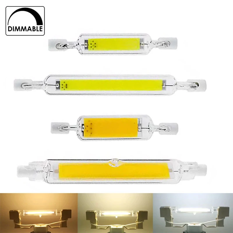 

2X Dimmable R7S привел лампы 10W Cob 78мм 118мм лампы 5W 20W 220V теплой белой трубки прозрачного стекла цвета освещения пятна лампы потолка