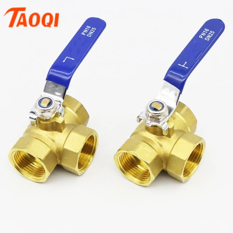 

1/4 "3/8" 1/2" 3/4" 1" BSP с внутренней резьбой, полный порт, L-портовый трехходовой латунный адаптер шарового клапана для воды, масла, воздуха, газа