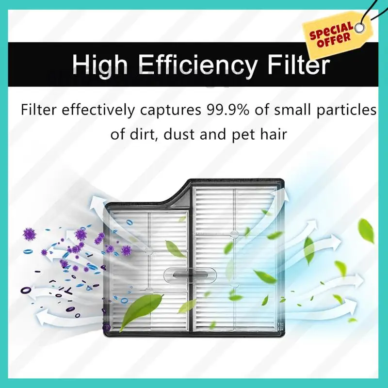 

-ABJZ 20 шт. для пылесоса Roborock Saros 10/G30/S9 Maxv Ultra, детали основной боковой щетки, фильтр Hepa, накладка для швабры, мешок для пыли