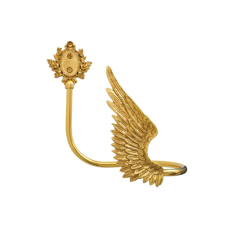 American Angel Wing Hook, Vintage Brass Curtain Hook for Wall Hanging Robe Towel Hat, Rustic Farmhouse Home Decor - view 5