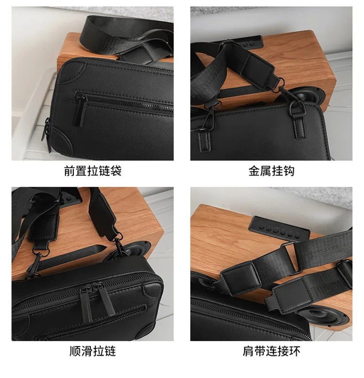 Men\'s Shoulder Bag INS Street Fashion Small Square Bag Trendy Personality Single Shoulder Bag Casual Korean Box Bag Women bolsas