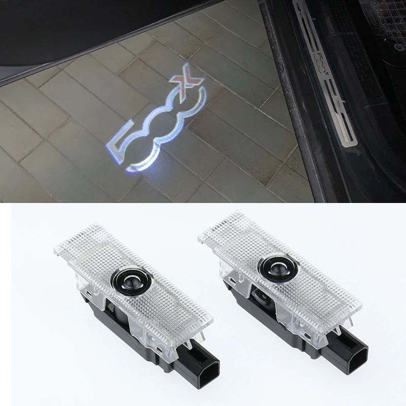 

2pcs LED Car Welcome Light For FIAT 500 500X 500L Auto Door Projector Atmosphere Lamp Car Decorations Accessories