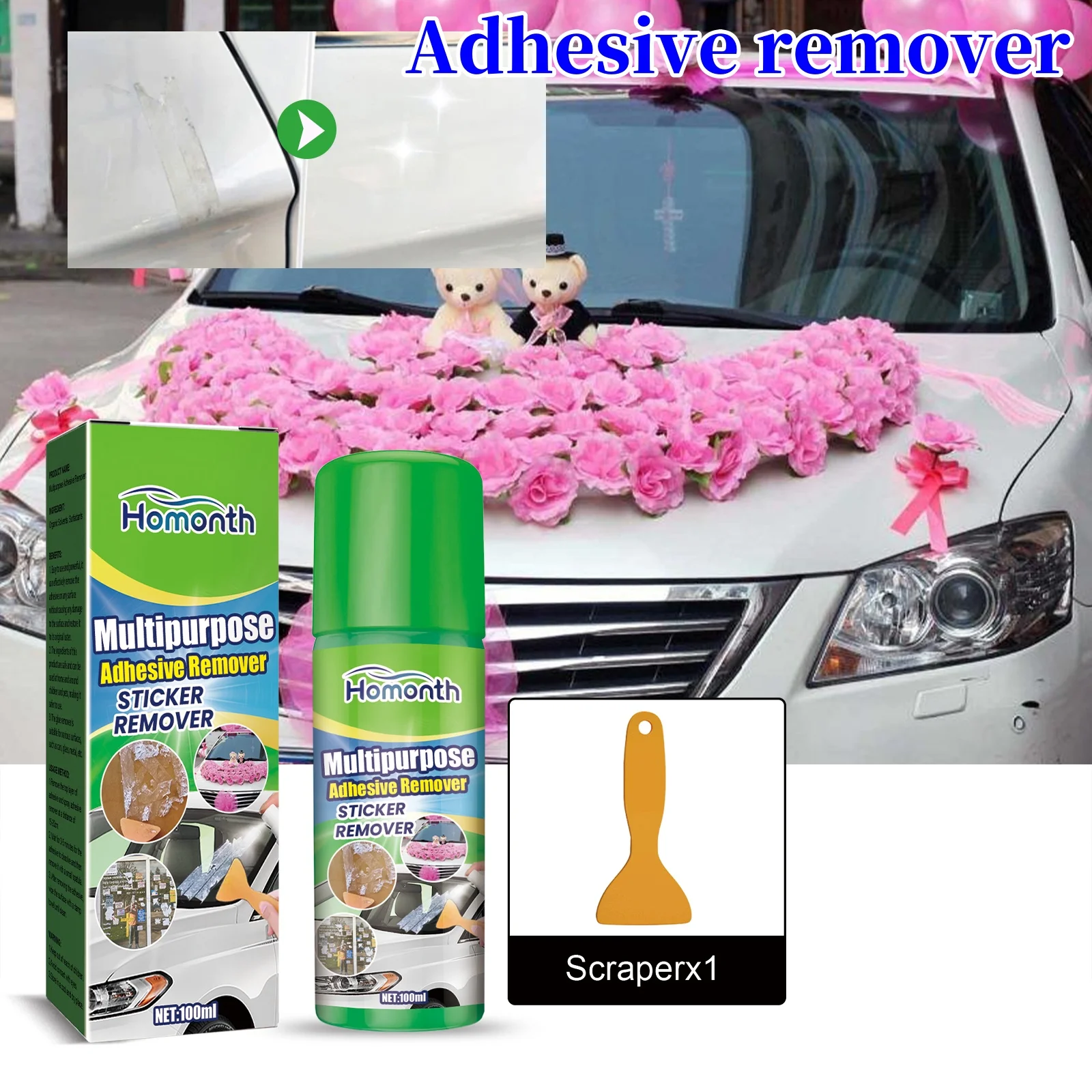 Portable Adhesive Removal Spray 100ml Sticker Glue Remover Agent For Tape Gum Grease Tar Car Detailing Novelty Auto Supplies