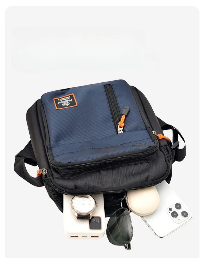 Geräumige Herrentasche, Umhängetasche, wasserdichter und abriebfester Rucksack mit mehreren Fächern, ideal für den Geschäftsalltag. – Detail 7