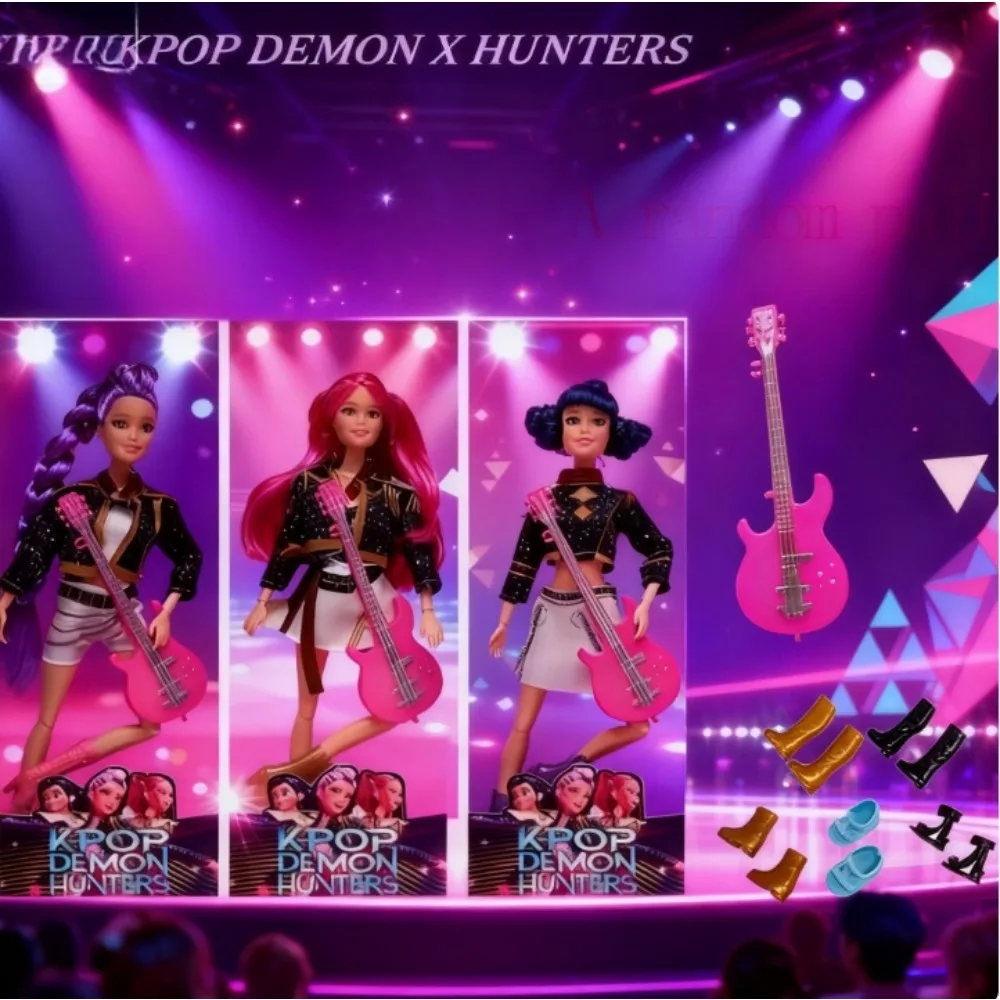 

Набор экшн-фигурок K-pop Demon Hunter Girl Group, коллекция фанатов, подарочные куклы, случайная пара обуви
