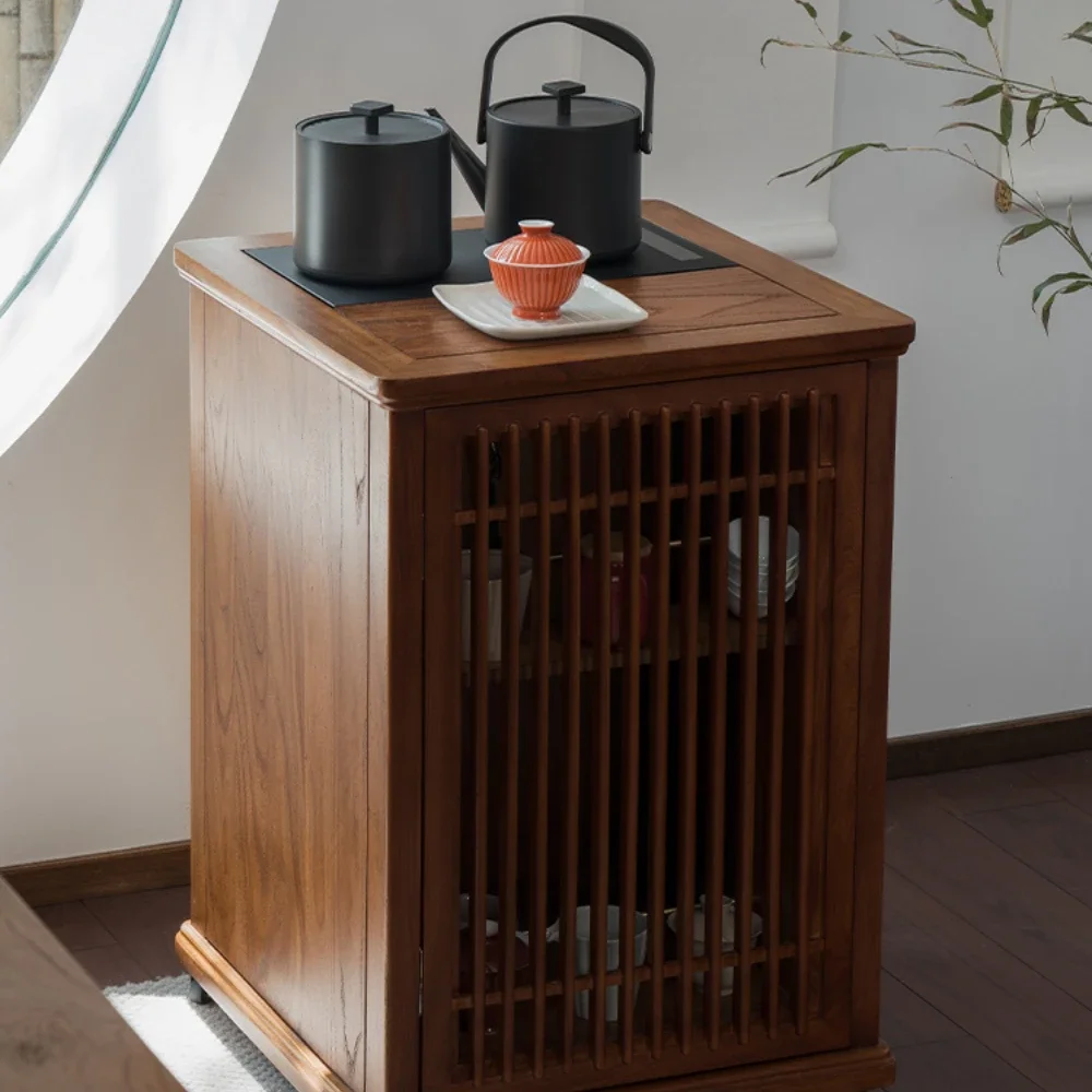 Solid Wood Tea Cabinet Kettle Integrated Tea Storage Office Tea Table Living Room