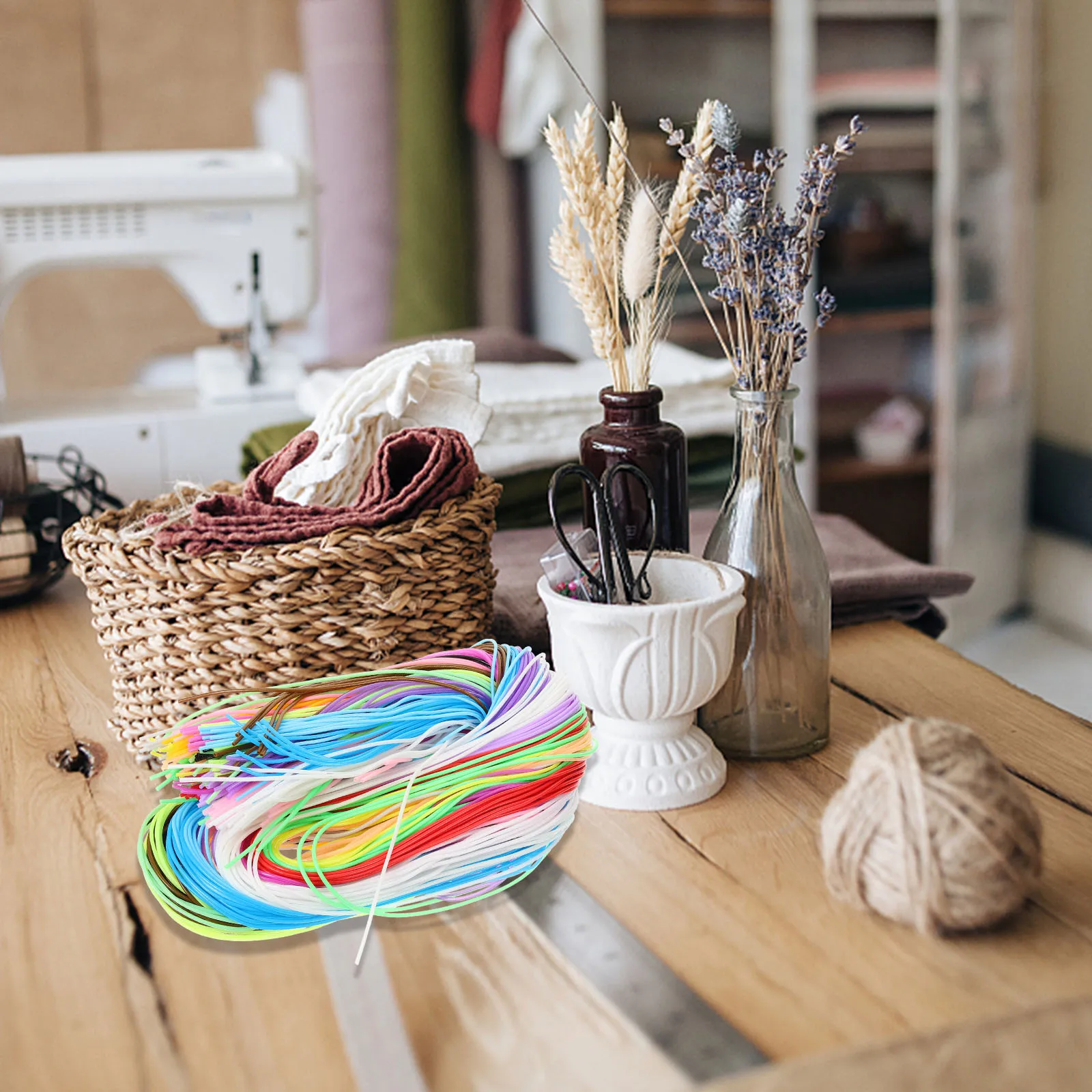 

200Pcs PVC Craft Rope Multi-Color Braided Trim String for Handmade Jewelry Projects