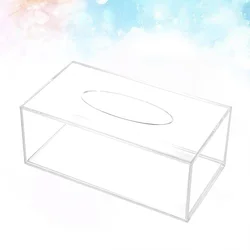 Clear Acrylic Tissue Box Holder Simple Rectangular Paper Napkin Cointainer Oragnizer For Car Home End Table Household Supplies