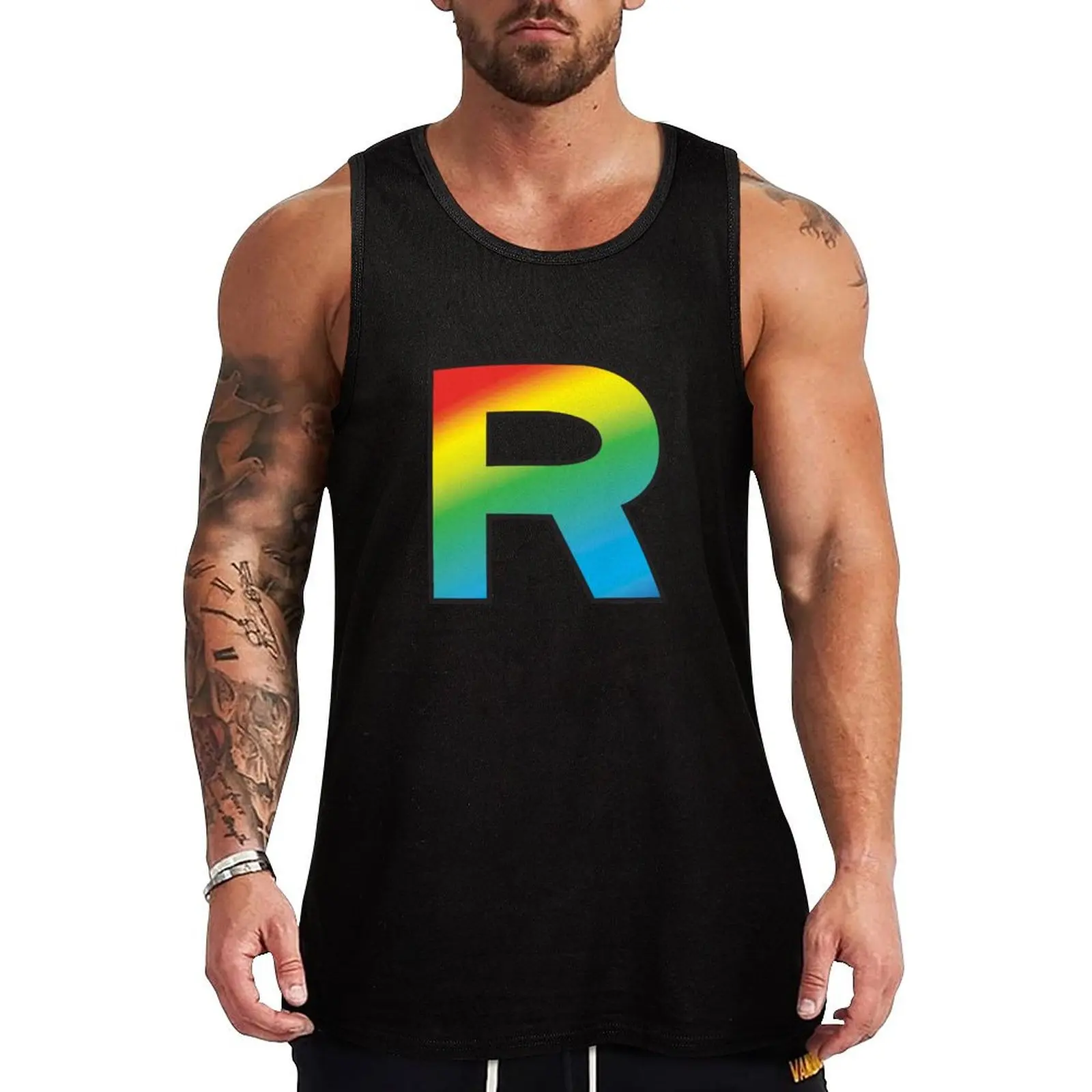 

Team Rainbow Rocket Tank Top Top summer t-shirt for men sleeveless sports clothes for men
