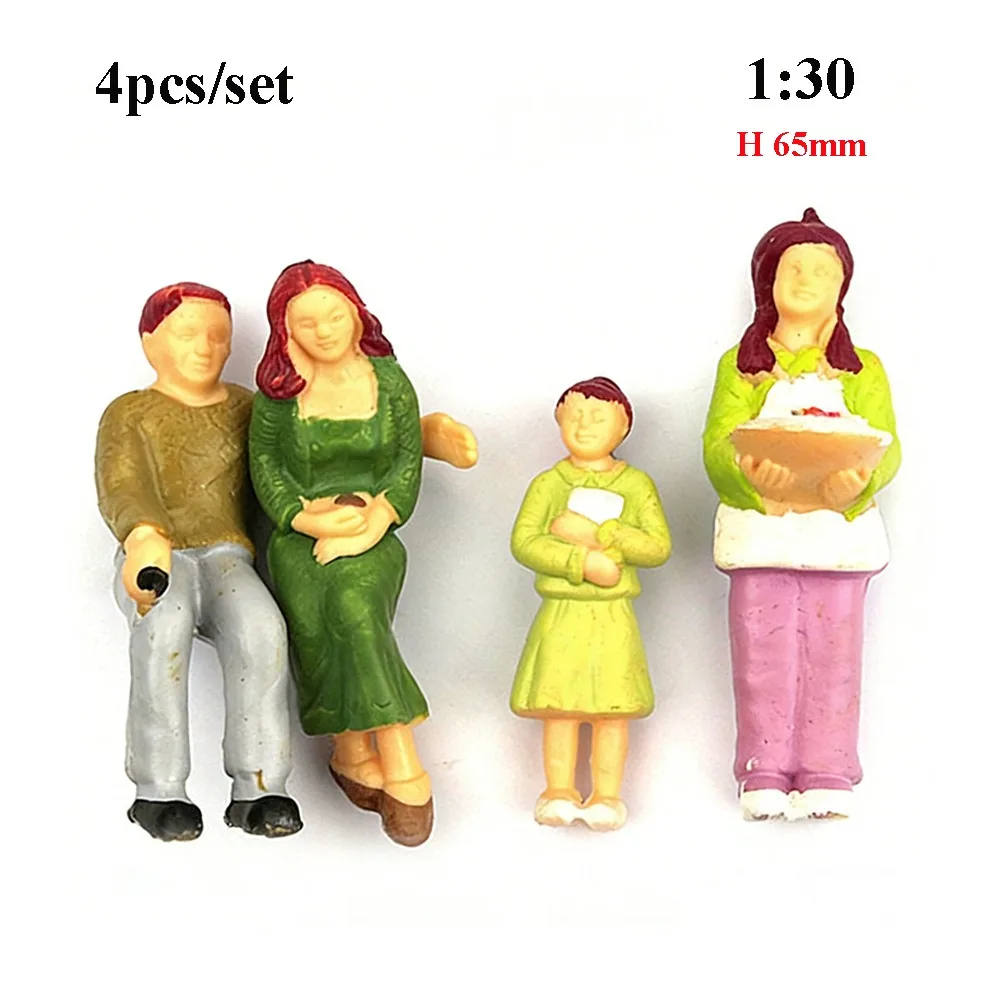 

4/6/10/13pcs 1:25/1:30 Scale Model Building People Multistyles Mixed Color Train Scenery Passengers Assorted Poses