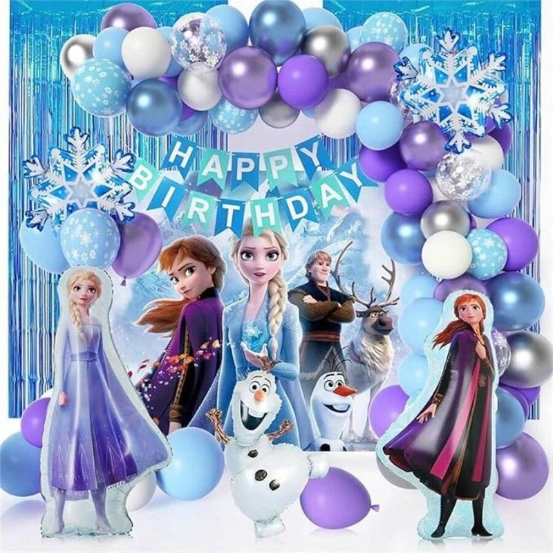 Disney frozen mordaça balão pacote elsa anna fundo decorações de parede para halloween natal aniversário practical piada festas