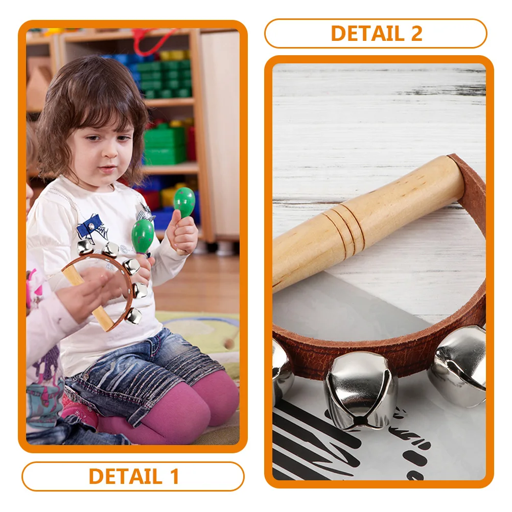 

2 Pcs Percussion Instrument Bell Tambourines Musical Instruments Toys