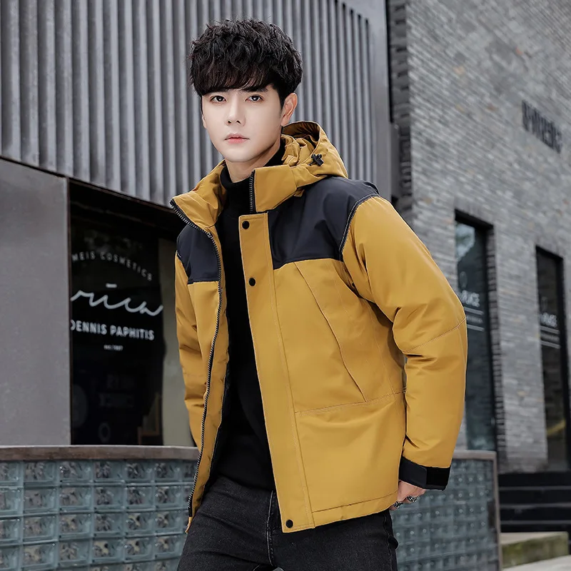 Parka Jacket Men Autumn Winter Mid-Long Hooded  Thicken Warm Cotton Padded Coats Outdoor s for  Parkas 4XL E592